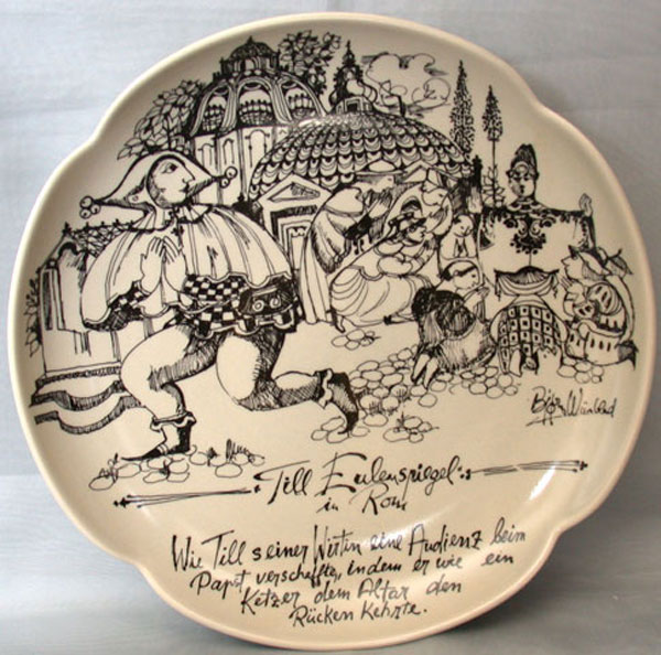 Teller flach 20 cm Rosenthal Form ohne Namen Till Eulenspiegel
