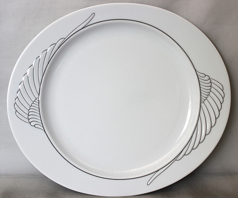 Namensteller Flacher Teller mit Namen und Vogelbild Taufe Geschenkteller
